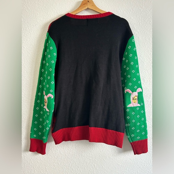 SPENCER’S Workshop A Christmas Story Light Up Wreath Christmas UGLY Sweater Sz M - Picture 2 of 10